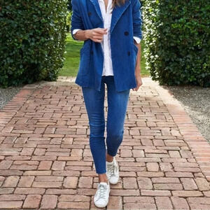 Frank & Eileen Sligo Easy Fit Skinny Jean In Medium Wash Raw Hem Size 26